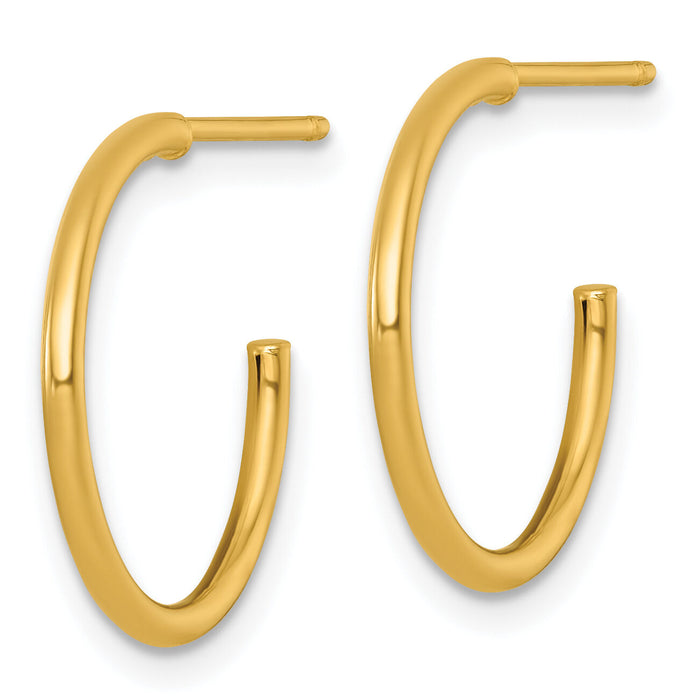 14k 1.5 x 18mm Polished Post Hoop Earrings-TF2494