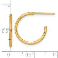 14k 1.5 x 18mm Polished Post Hoop Earrings-TF2494