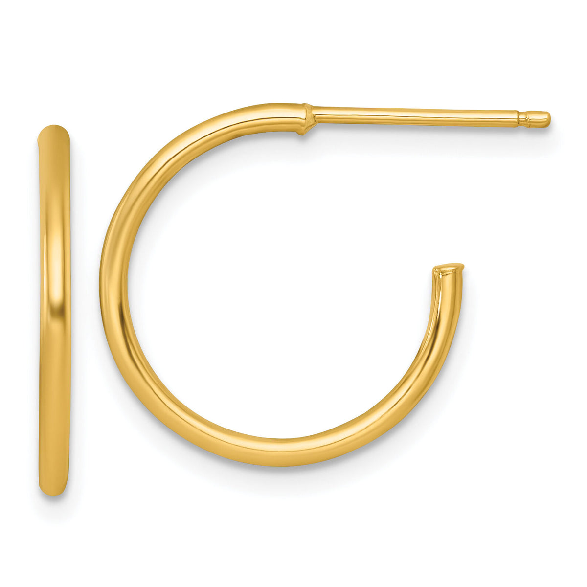 14k 1.5 x 18mm Polished Post Hoop Earrings-TF2494