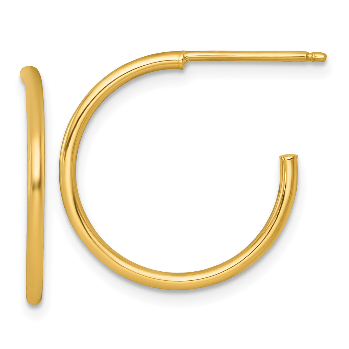 14k 1.5 x 20mm Polished Post Hoop Earrings-TF2495