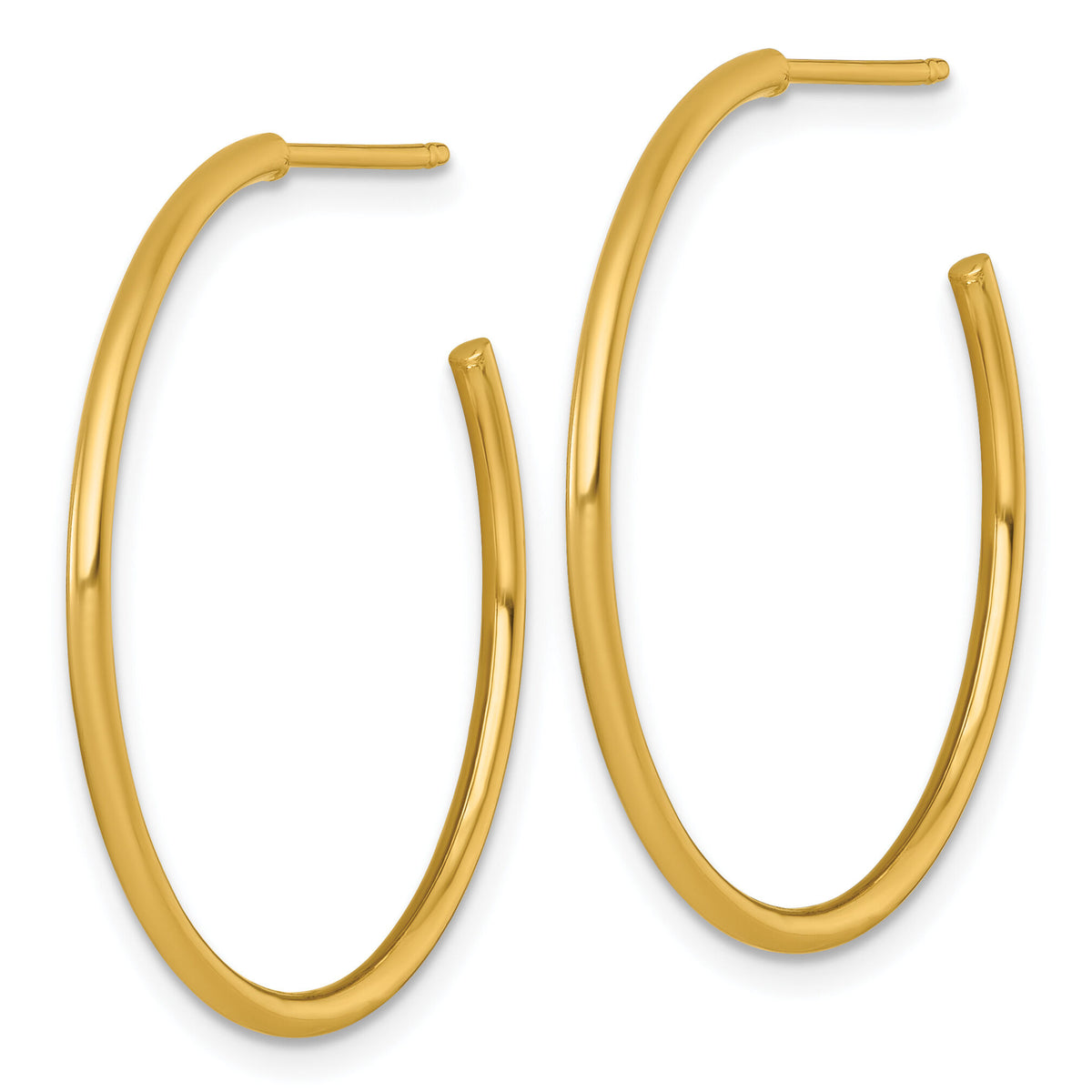 14k 1.5 x 30mm Polished Post Hoop Earrings-TF2497