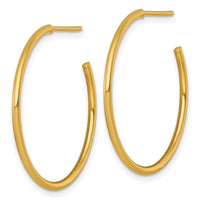 14k 1.5 x 30mm Polished Post Hoop Earrings-TF2497