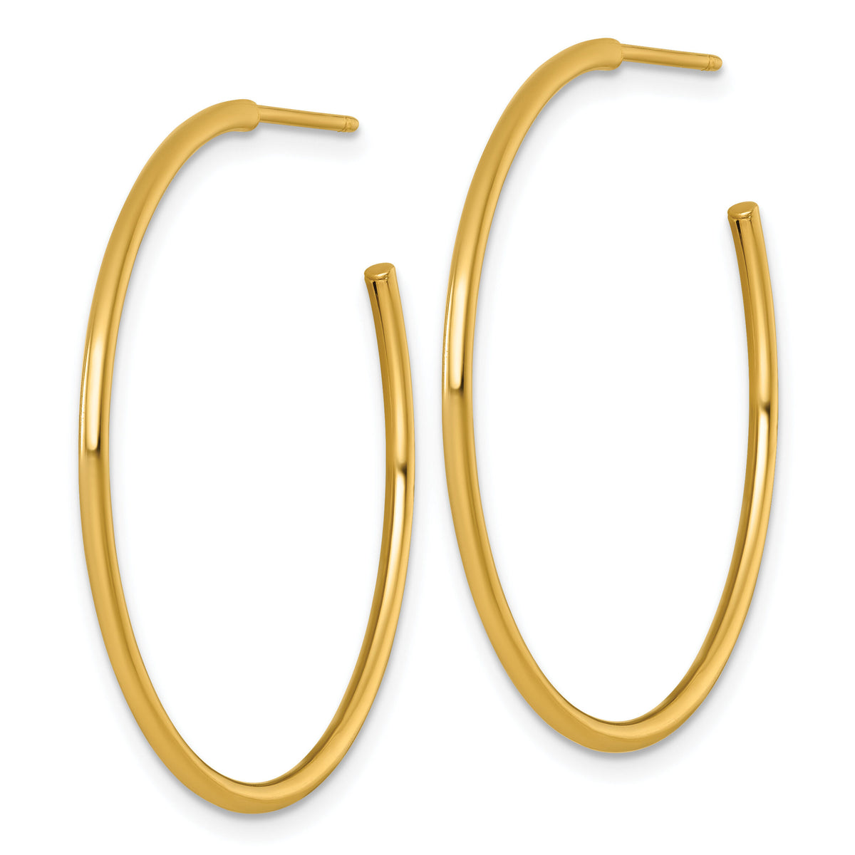 14k 1.5 x 35mm Polished Post Hoop Earrings-TF2498