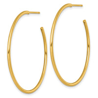 14k 1.5 x 40mm Polished Post Hoop Earrings-TF2499