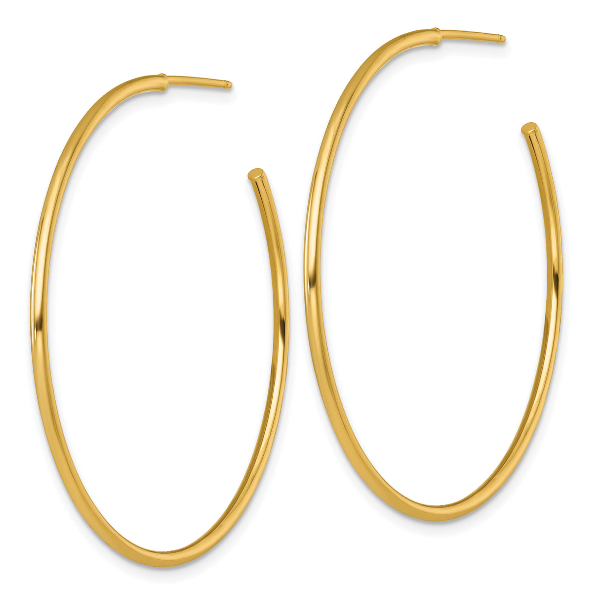 14k 1.5 x 45mm Polished Post Hoop Earrings-TF2500