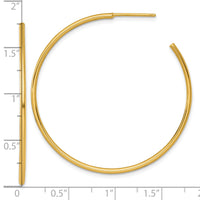 14k 1.5 x 45mm Polished Post Hoop Earrings-TF2500