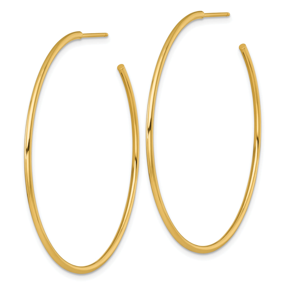 14k 1.5 x 50mm Polished Post Hoop Earrings-TF2501