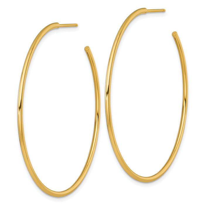 14k 1.5 x 50mm Polished Post Hoop Earrings-TF2501