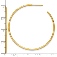 14k 1.5 x 50mm Polished Post Hoop Earrings-TF2501