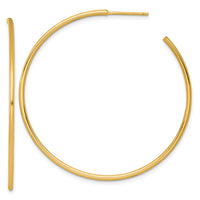 14k 1.5 x 50mm Polished Post Hoop Earrings-TF2501