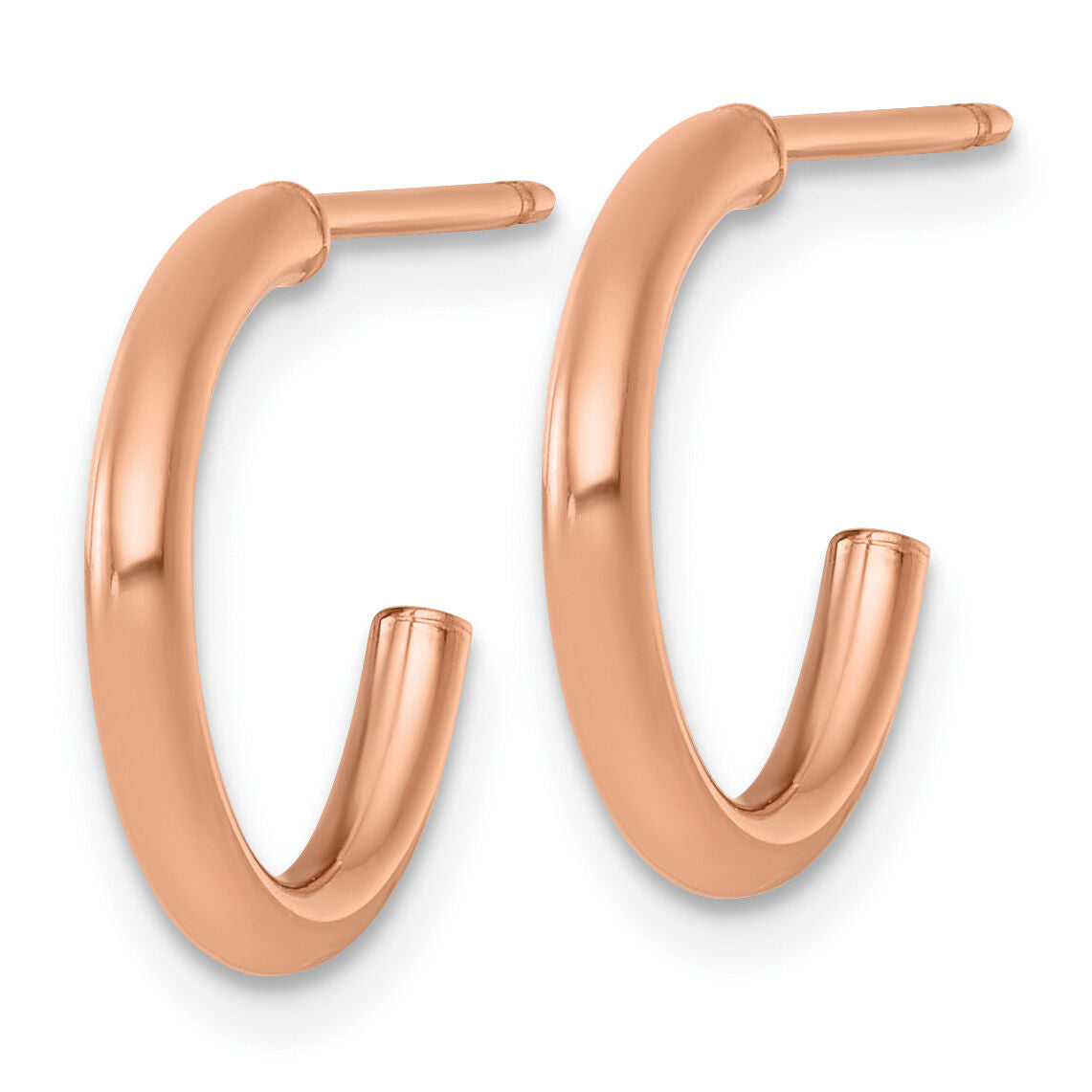 14k Rose Gold 2.0 x 15mm Polished Post Hoop Earrings-TF2502R