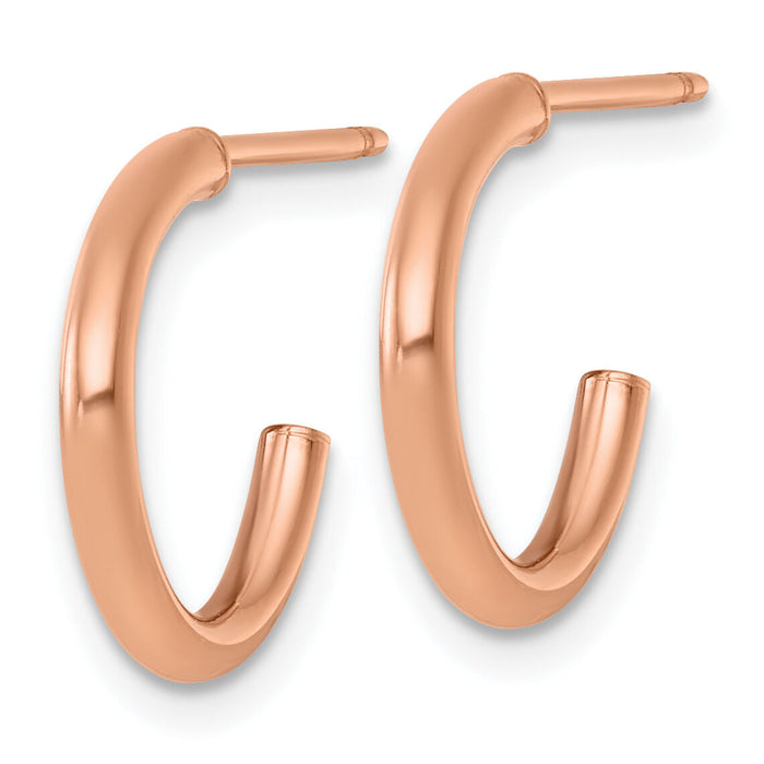 14k Rose Gold 2.0 x 15mm Polished Post Hoop Earrings-TF2502R