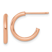 14k Rose Gold 2.0 x 15mm Polished Post Hoop Earrings-TF2502R