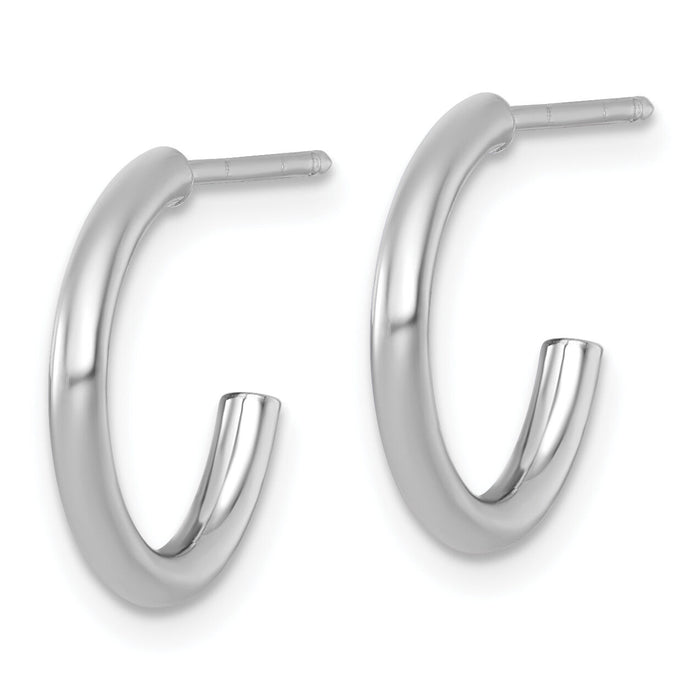 14k White Gold 2.0 x 15mm Polished Post Hoop Earrings-TF2502W