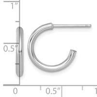 14k White Gold 2.0 x 15mm Polished Post Hoop Earrings-TF2502W