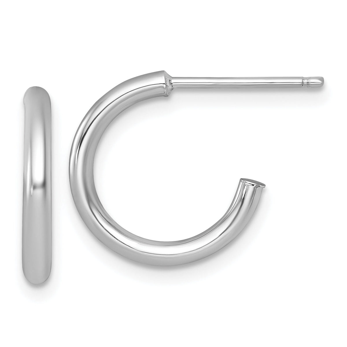 14k White Gold 2.0 x 15mm Polished Post Hoop Earrings-TF2502W