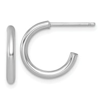 14k White Gold 2.0 x 15mm Polished Post Hoop Earrings-TF2502W