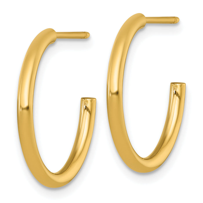 14k 2.0 x 20mm Polished Post Hoop Earrings-TF2503