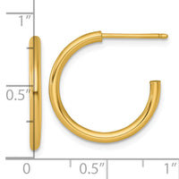 14k 2.0 x 20mm Polished Post Hoop Earrings-TF2503