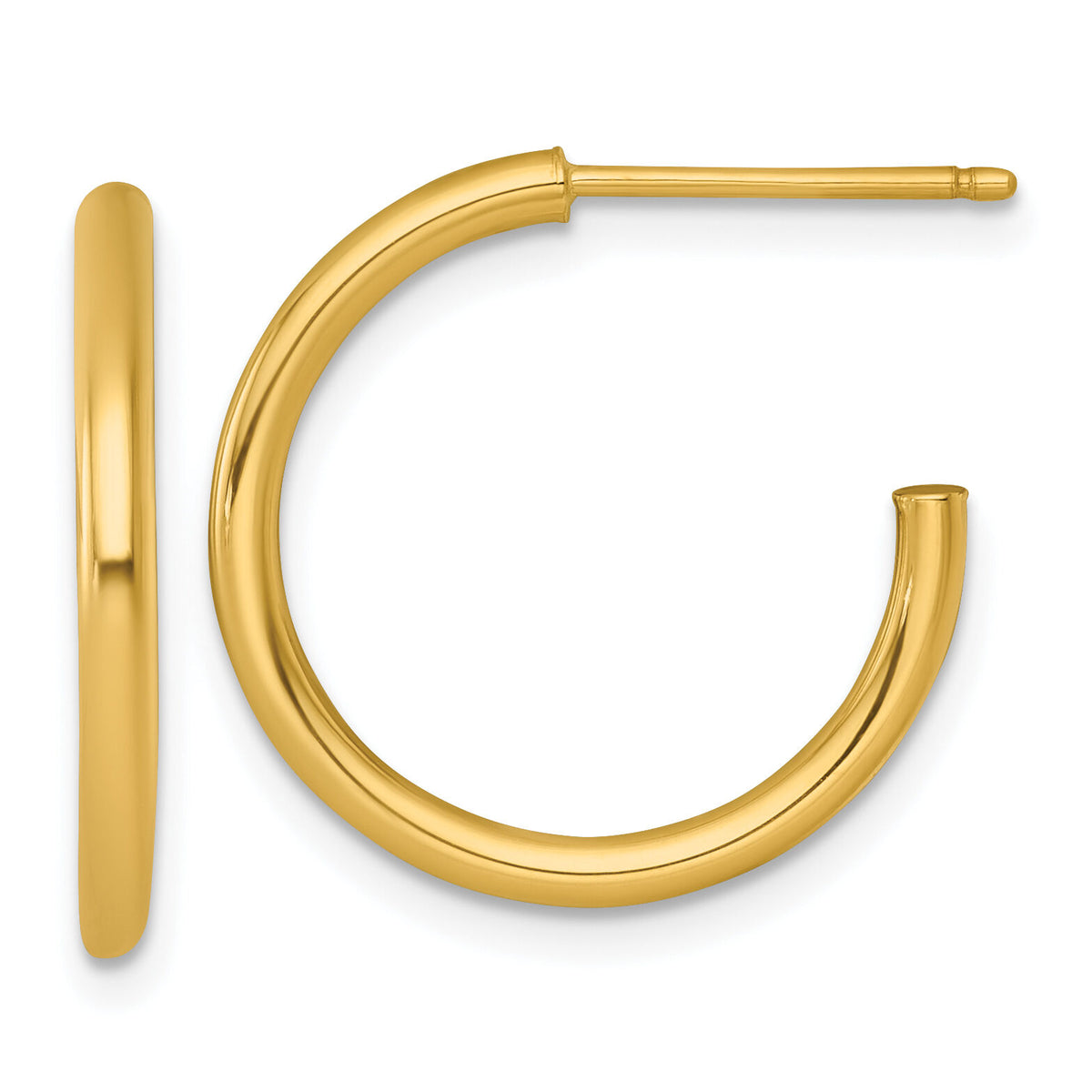 14k 2.0 x 20mm Polished Post Hoop Earrings-TF2503
