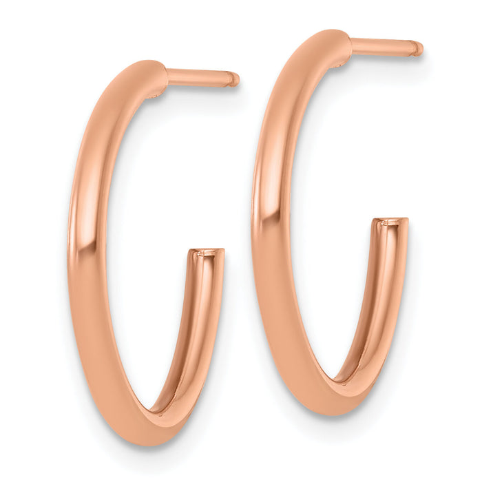 14k Rose Gold 2.0 x 20mm Polished Post Hoop Earrings-TF2503R