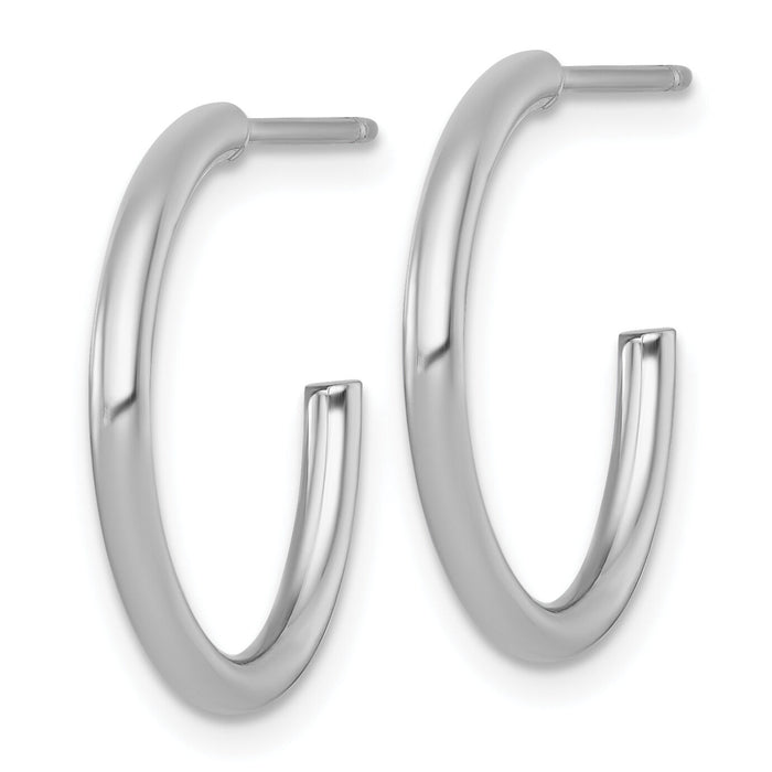 14k White Gold 2.0 x 20mm Polished Post Hoop Earrings-TF2503W