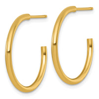 14k 2.0 x 25mm Polished Post Hoop Earrings-TF2504