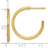 14k 2.0 x 25mm Polished Post Hoop Earrings-TF2504