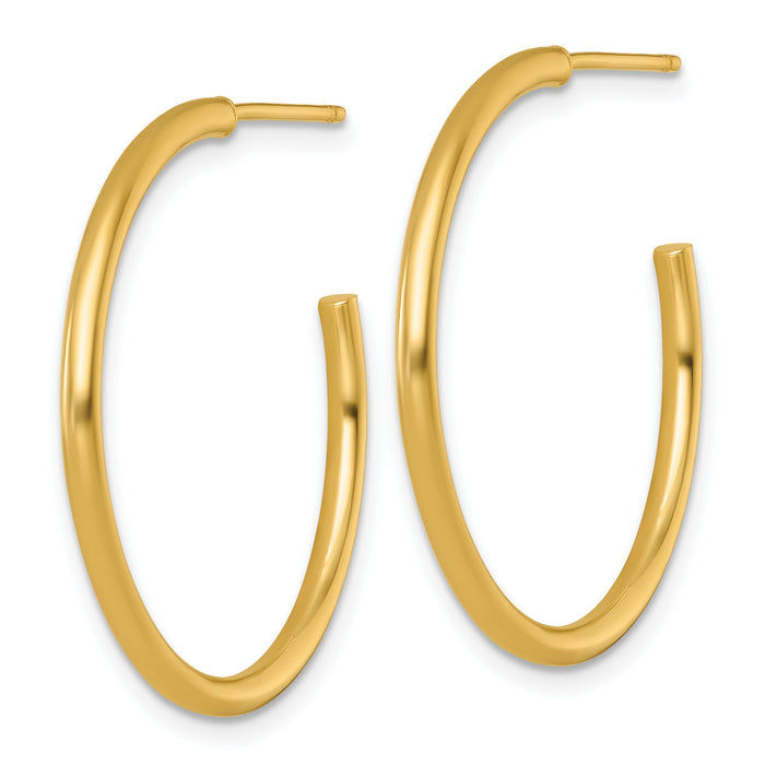 14k 2.0 x 30mm Polished Post Hoop Earrings-TF2505