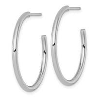 14k White Gold 2.0 x 30mm Polished Post Hoop Earrings-TF2505W