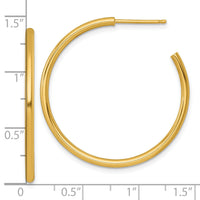 14k 2.0 x 35mm Polished Post Hoop Earrings-TF2506