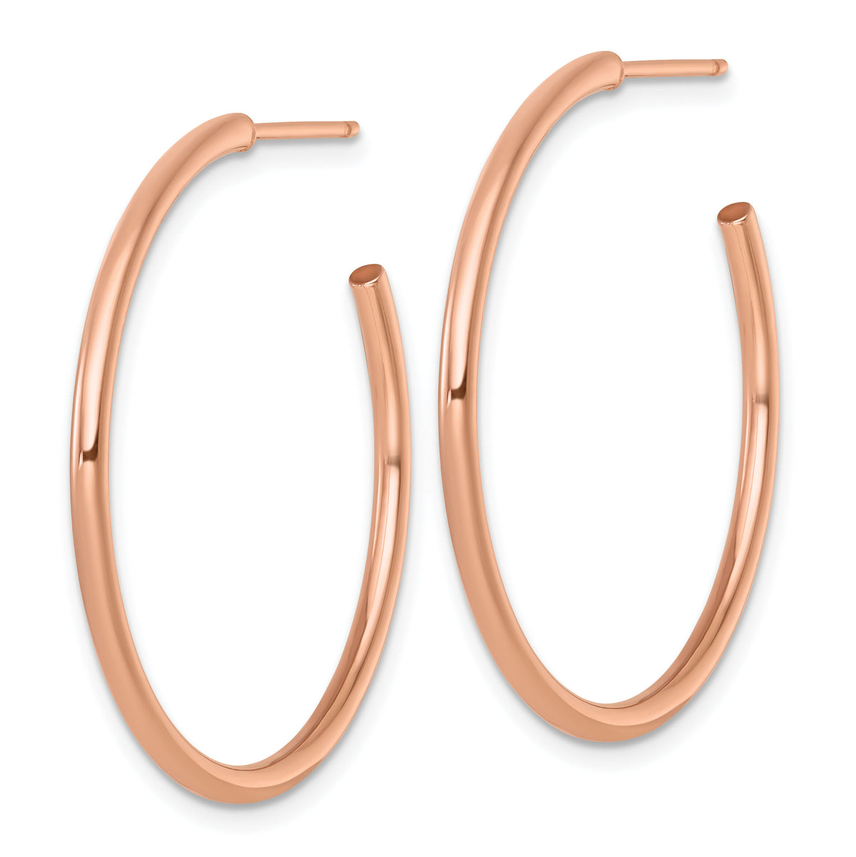 14k Rose Gold 2.0 x 35mm Polished Post Hoop Earrings-TF2506R