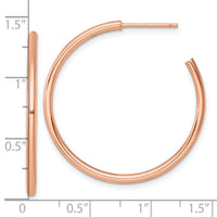 14k Rose Gold 2.0 x 35mm Polished Post Hoop Earrings-TF2506R