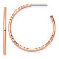 14k Rose Gold 2.0 x 35mm Polished Post Hoop Earrings-TF2506R