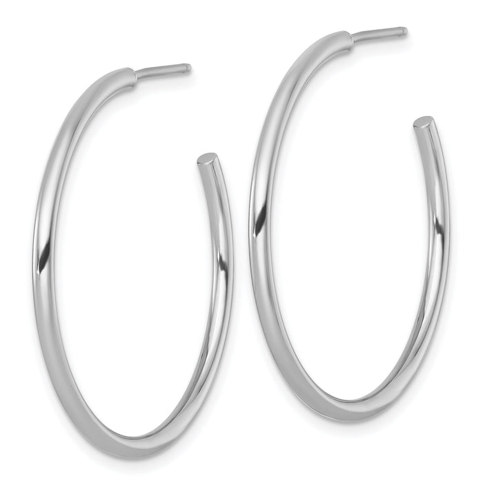 14k White Gold 2.0 x 35mm Polished Post Hoop Earrings-TF2506W