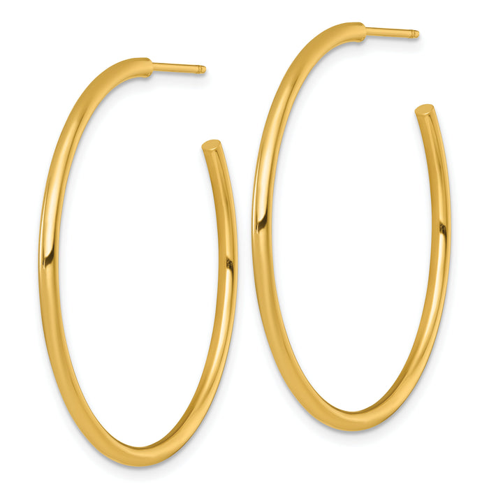 14k 2.0 x 40mm Polished Post Hoop Earrings-TF2507