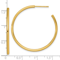 14k 2.0 x 40mm Polished Post Hoop Earrings-TF2507