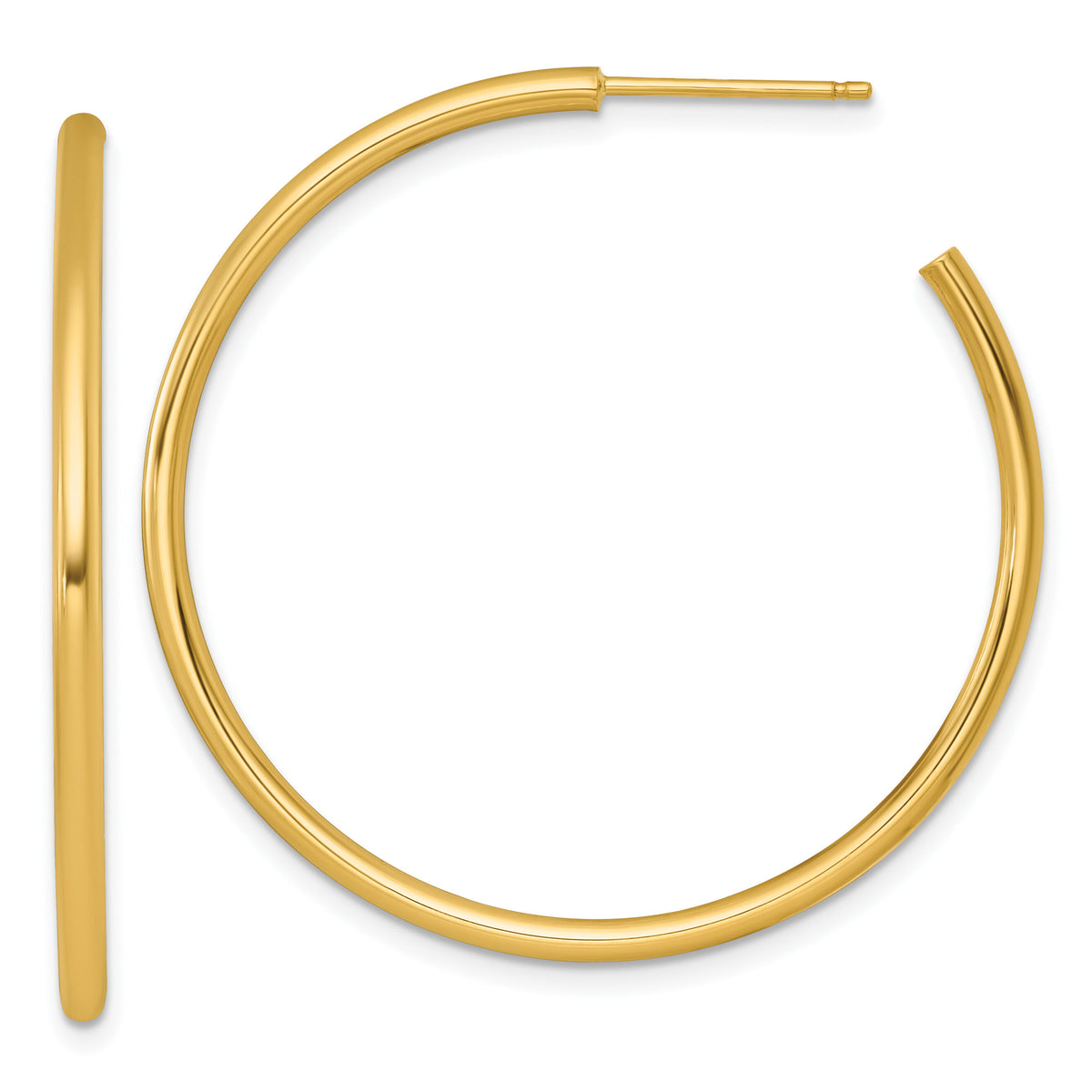 14k 2.0 x 40mm Polished Post Hoop Earrings-TF2507