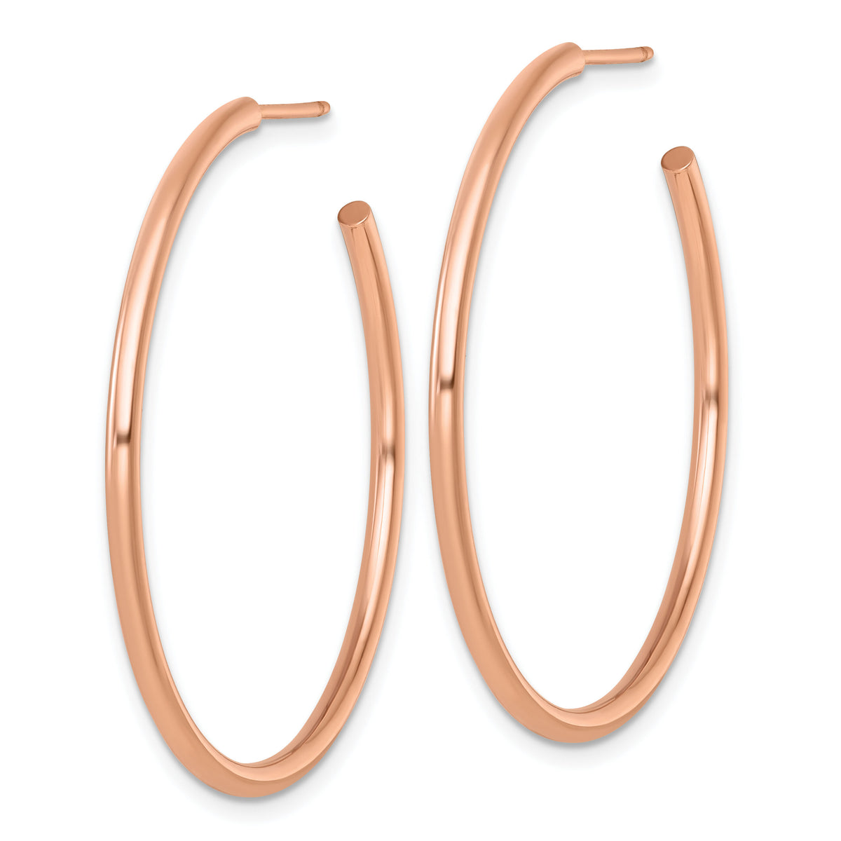 14k Rose Gold 2.0 x 40mm Polished Post Hoop Earrings-TF2507R