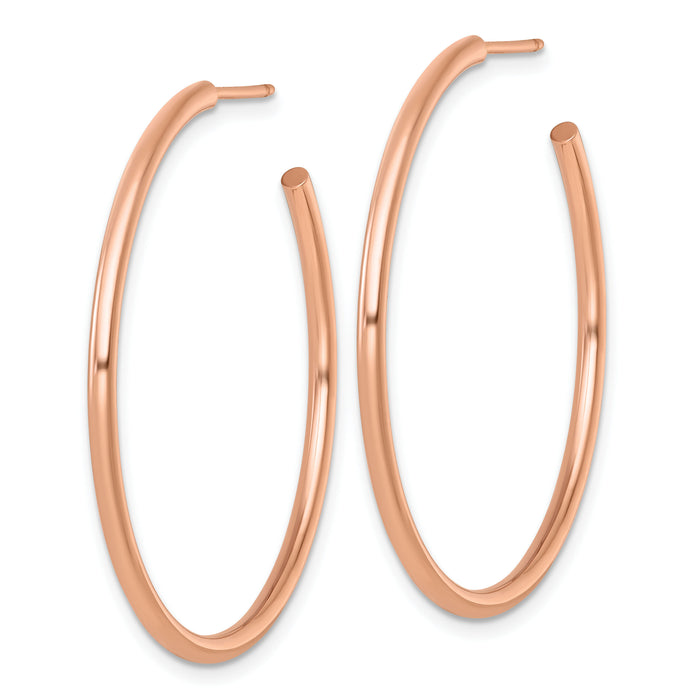 14k Rose Gold 2.0 x 40mm Polished Post Hoop Earrings-TF2507R