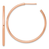 14k Rose Gold 2.0 x 40mm Polished Post Hoop Earrings-TF2507R