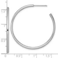 14k White Gold 2.0 x 40mm Polished Post Hoop Earrings-TF2507W
