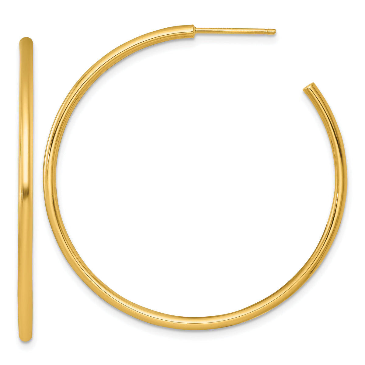 14k 2.0 x 45mm Polished Post Hoop Earrings-TF2508