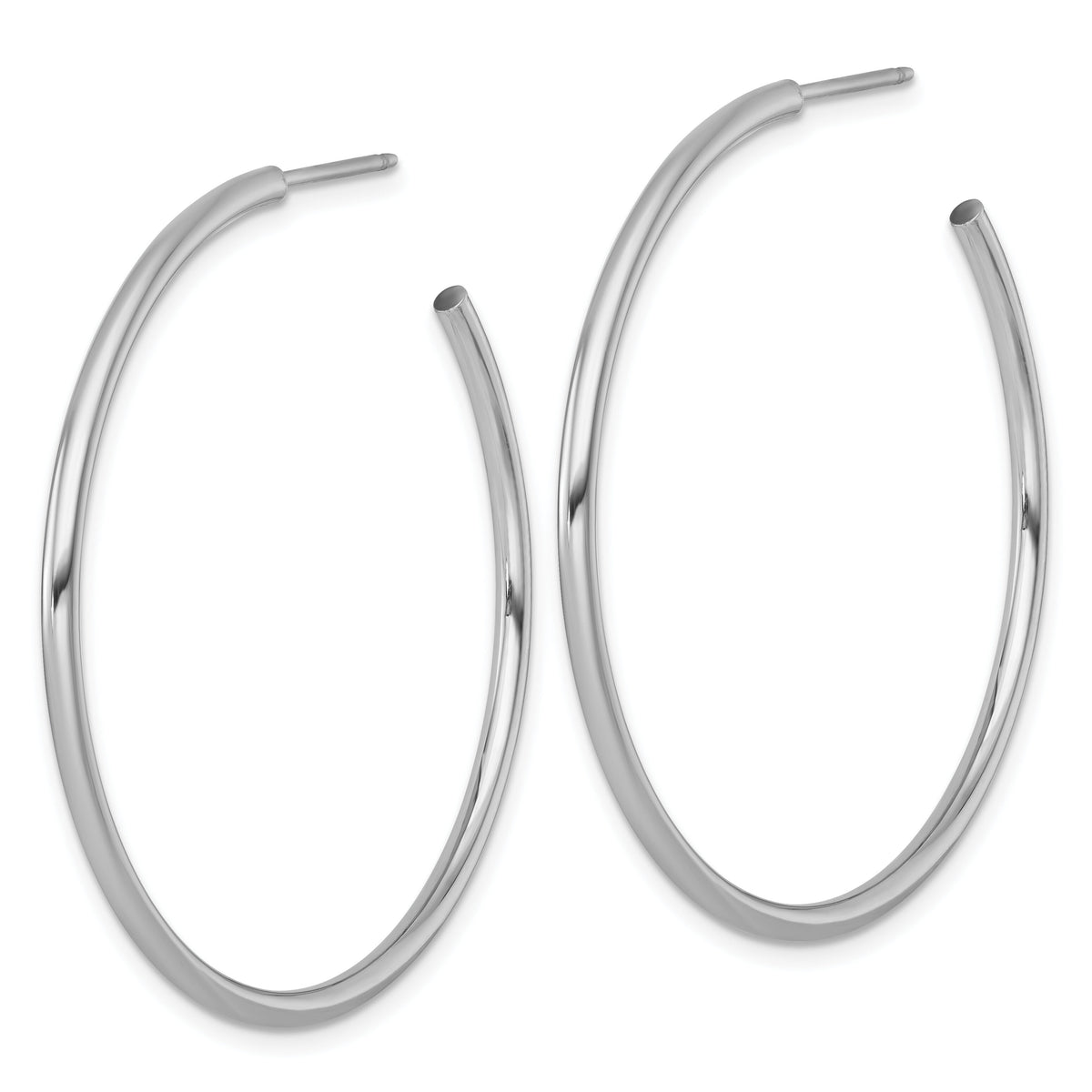 14k White Gold 2.0 x 45mm Polished Post Hoop Earrings-TF2508W