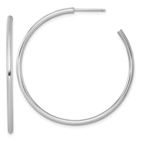 14k White Gold 2.0 x 45mm Polished Post Hoop Earrings-TF2508W