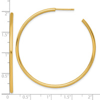 14k 2.0 x 50mm Polished Post Hoop Earrings-TF2509