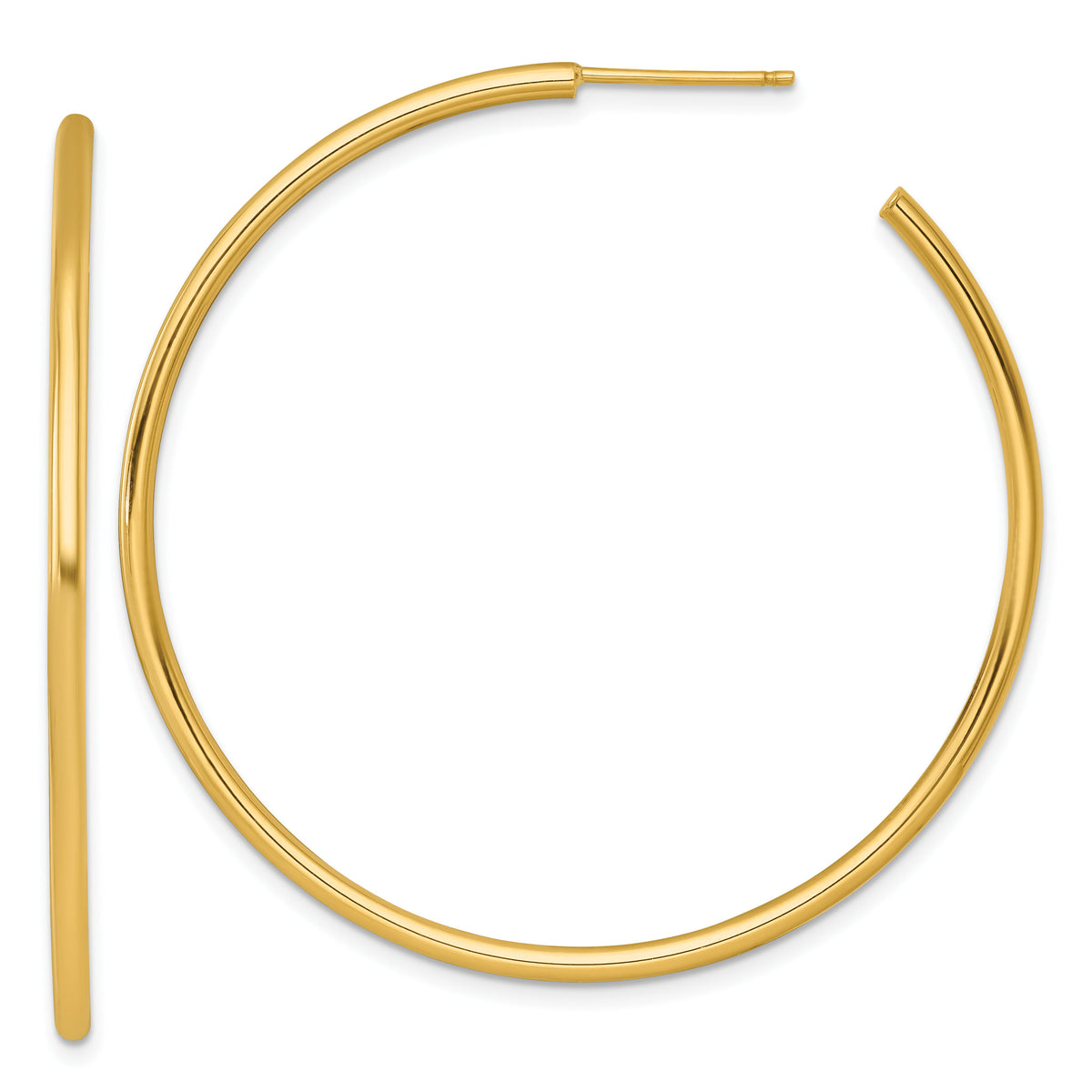 14k 2.0 x 50mm Polished Post Hoop Earrings-TF2509