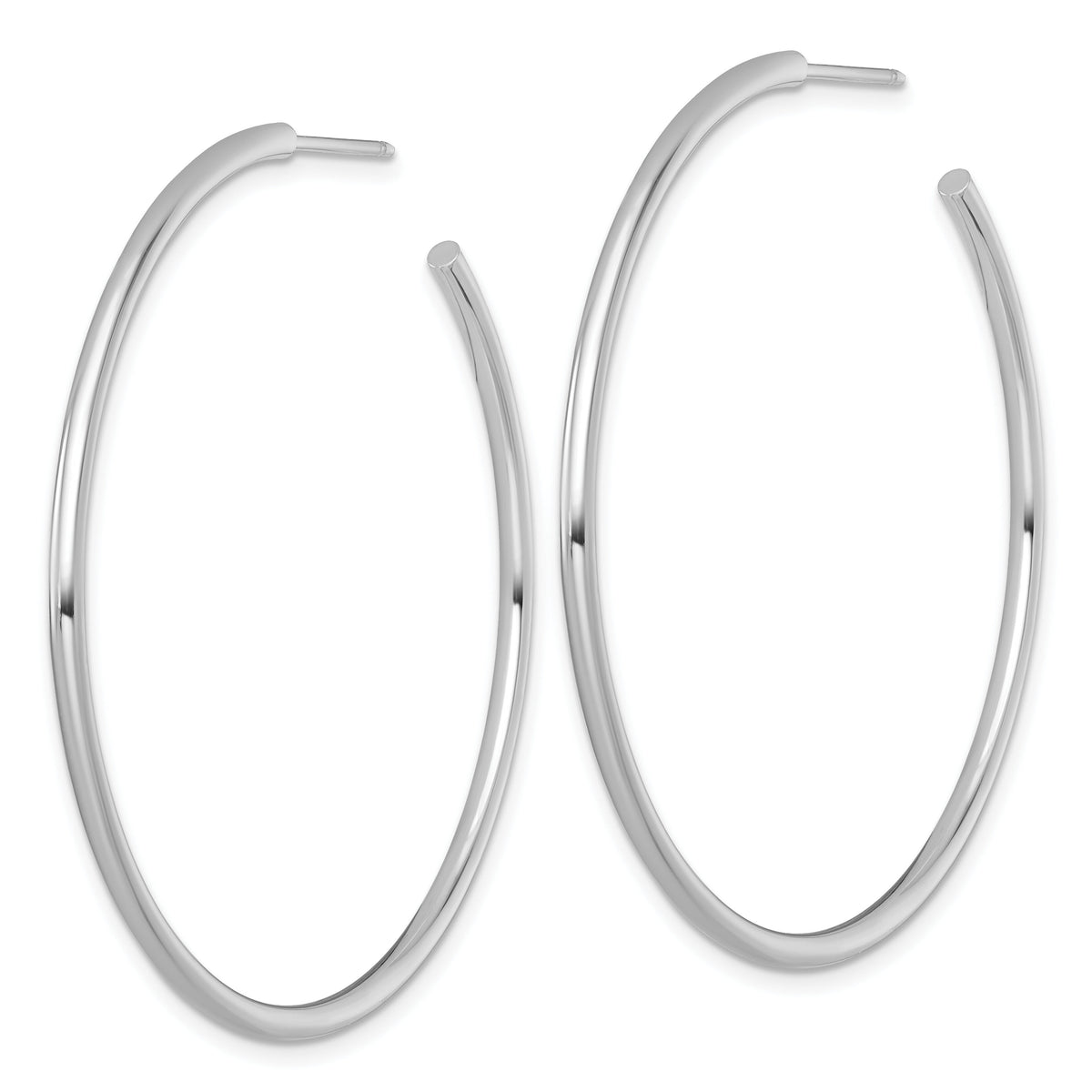 14k White Gold 2.0 x 50mm Polished Post Hoop Earrings-TF2509W
