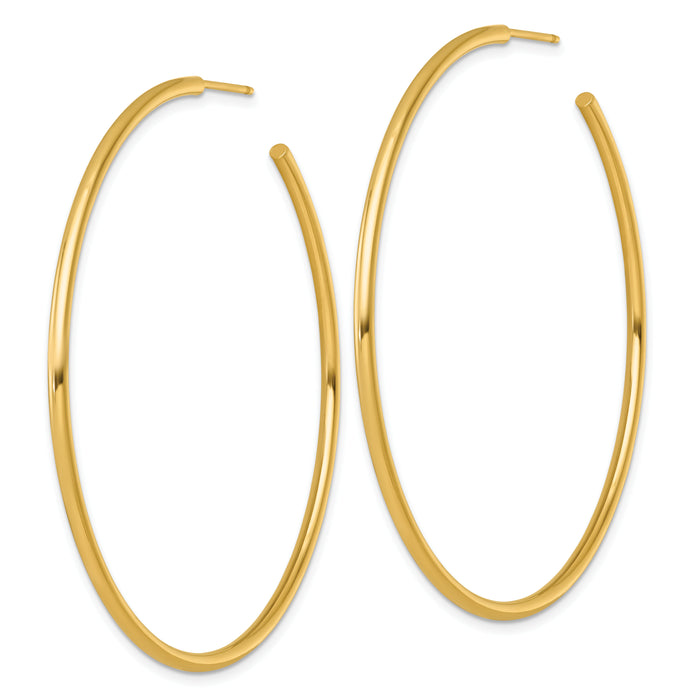 14k 2.0 x 60mm Polished Post Hoop Earrings-TF2511