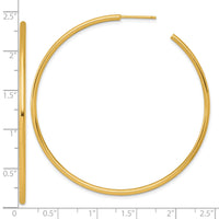 14k 2.0 x 60mm Polished Post Hoop Earrings-TF2511